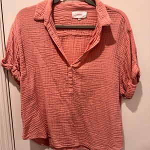 Xiren Pink Short Sleeve Collared Shirt